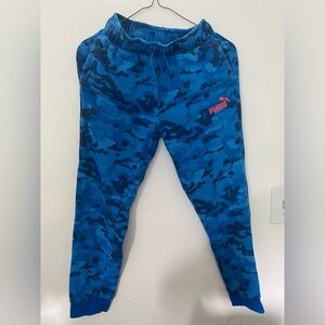 Boys Puma sweatpants joggers blue camo size M 10-12